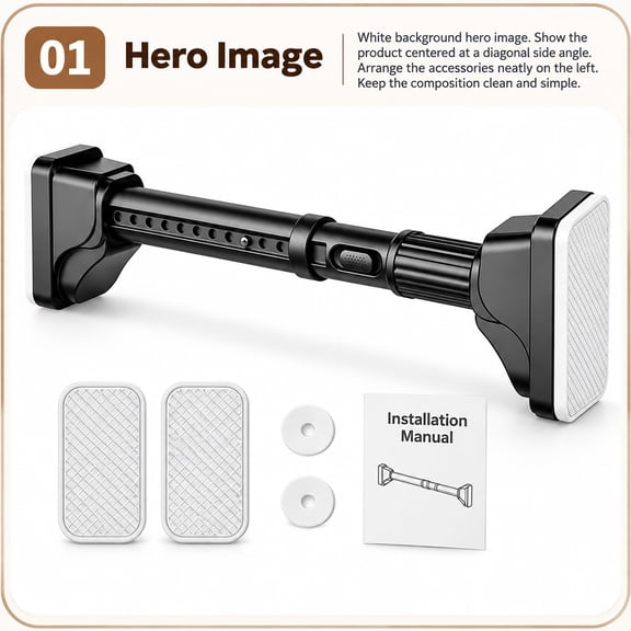 HAWQP Tension Curtain Rod, Adjustable 39-87 Inch No Drill Shower Curtain Rod with Extension Rod, Heavy Duty Spring Tension Rod for Bathroom Window Closet