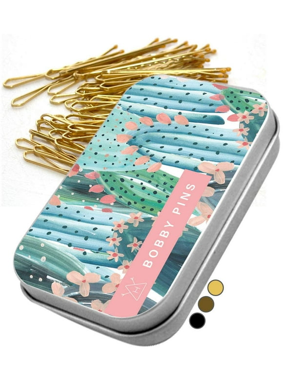 HAWWWY Gold Bobby Pins with 300 Pieces & Cute Case for All Hair Types
