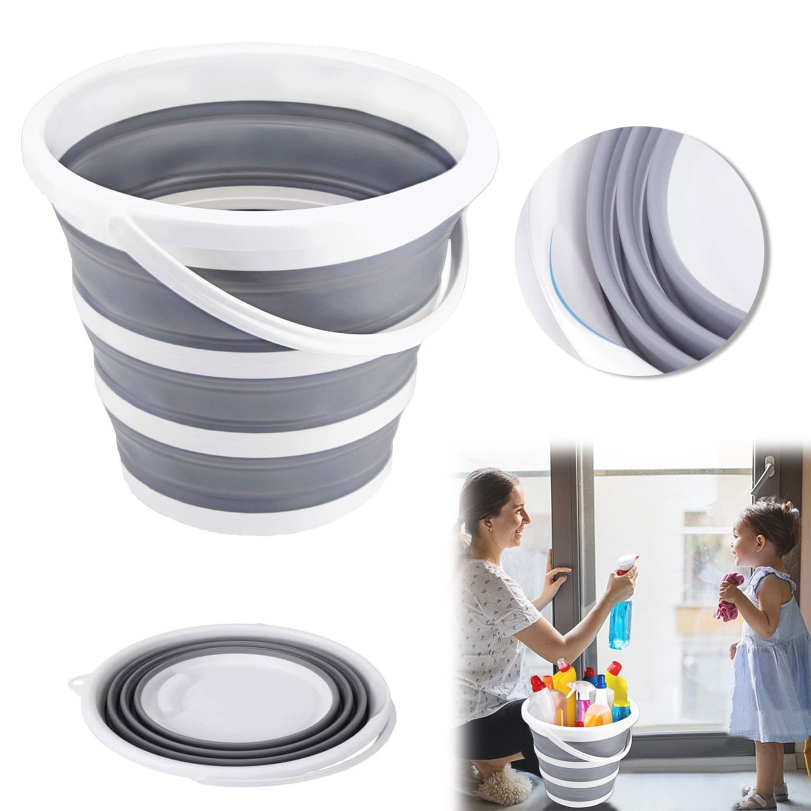 HAXIHA Bucket 10L 2.6 Gallon Cleaning Bucket Mop Bucket Folding