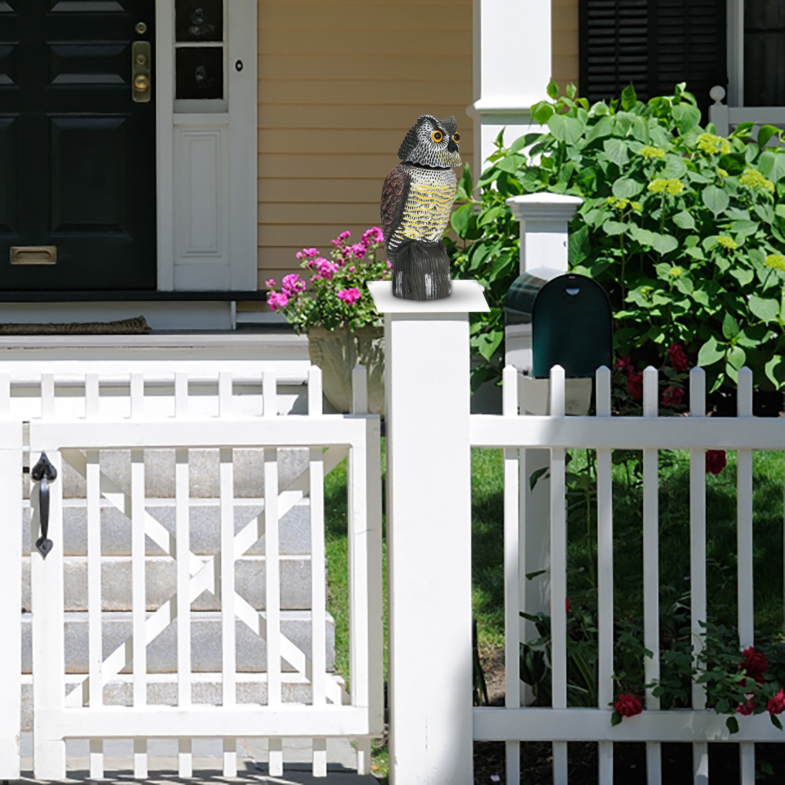 HAXIHA Owl To Scare Birds Owl Bird With 360° Rotating Head Realistic