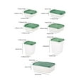 thumbnail image 1 of HAXMNOU Airtight and Stackable 17-Piece Plastic Food Storage Container Set with Lids, Ideal for Fridge, Pantry, and Meal Prep Organization at Home, Green, 1 of 9