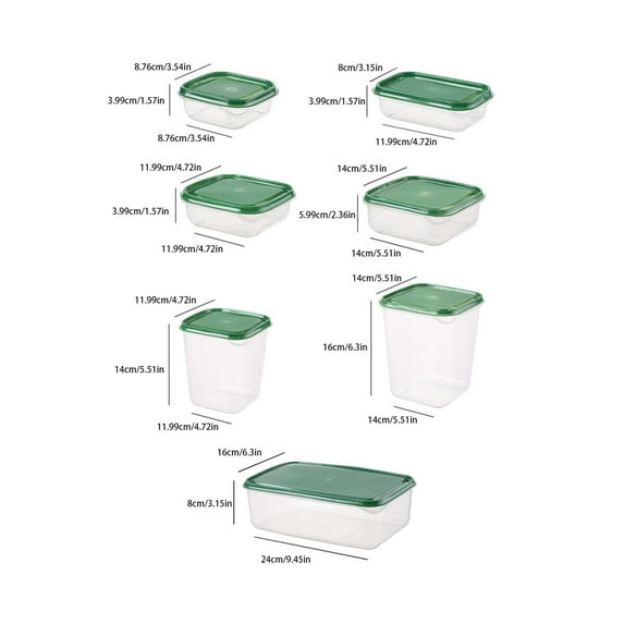 HAXMNOU Airtight and Stackable 17-Piece Plastic Food Storage Container Set with Lids, Ideal for Fridge, Pantry, and Meal Prep Organization at Home, Green