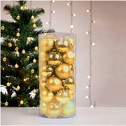 HAXMNOU Big Sale! Christmas Decoration for Indoor Outdoor Party Event 24 Barreled Christmas Balls Christmas Gift Decoration Pendant Pe Ball Plastic Ball Gold