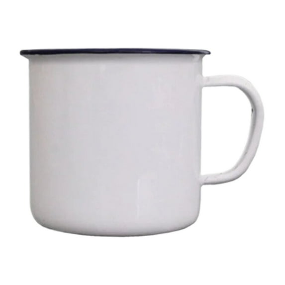 HAXMNOU Camping Enamel Mug Enamel Camping Coffee Mug Outdoor Camping Mugs 12oz Retro Campfire Mug for Hiking Picnic Travel Durable Steel Cup with Vintage Design and Handle, 500ml White