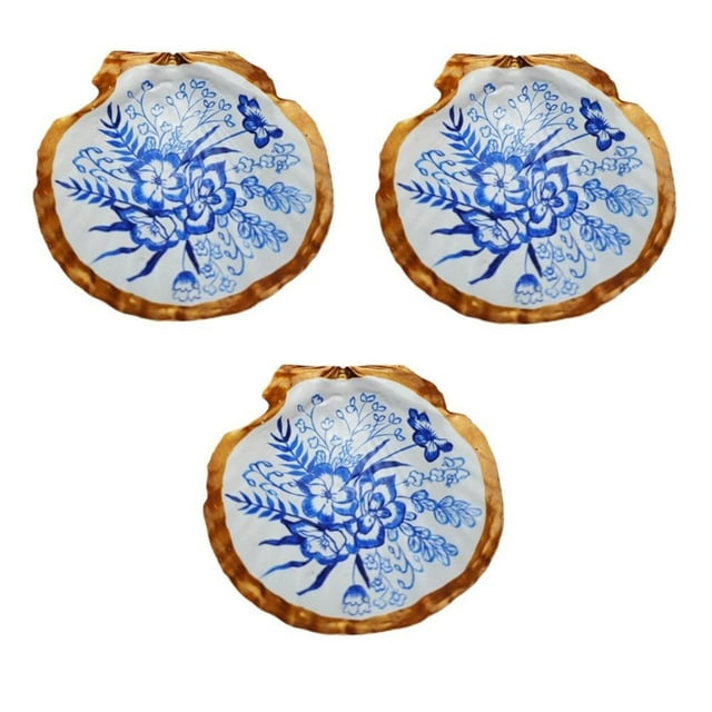 HAXMNOU Clearance Desktop Ornament Scallop Trinket Dish Chinoiserie