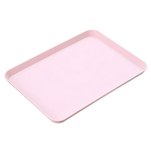 HAXMNOU Clearance Minimalist Solid Color Plastic Serving Tray for Kitchen and Table Use, Lightweight and Durable Organizer Plate for Snacks, Tea, or Everyday Storage and Display, 13.38x9.44 Inch E