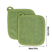 HAXMNOU Cotton Pot Holders with Hanging Loop, Quilted Heat-Resistant Hot Pads for Cooking, Baking, and Kitchen Protection, A