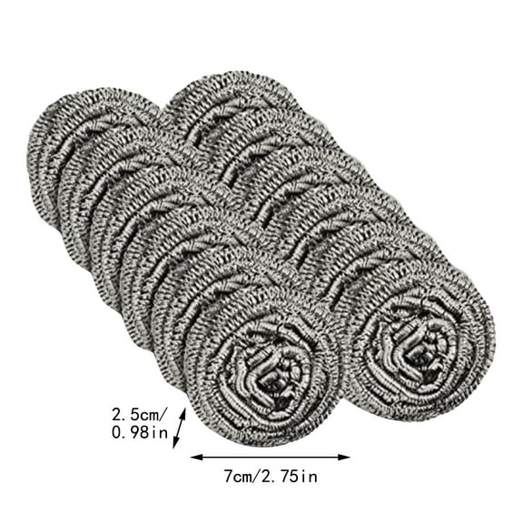 Heavy Duty Steel Wool Scrubber Pad, Rust-Resistant Reusable Metal Cleaning Ball for Deep Cleaning Pots, Pans, and Cookware