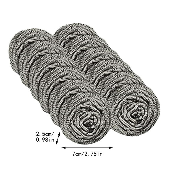 Heavy Duty Steel Wool Scrubber Pad, Rust-Resistant Reusable Metal Cleaning Ball for Deep Cleaning Pots, Pans, and Cookware