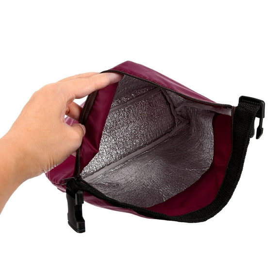 Insulated Lunch Bag with Zipper and Handle, Reusable Leakproof Thermal Lunch Tote for School, Office, or Travel Use, Wine Red
