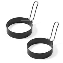 HAXMNOU Large Nonstick Egg Rings 2 Pcs, Round Crumpet Ring Mold Shaper for English Muffins Pancake Cooking Griddle - Portable Grill Accessories for Camping Indoor Breakfast Sandwich Burger