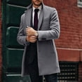 thumbnail image 1 of HAXMNOU Men Wool Coat Winter Trench Coats Long Sleeve Button Up Jacket Outwear Overcoat&nbsp; Grey S, 1 of 9