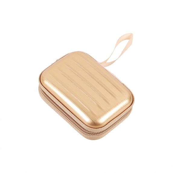 HAXMNOU Mini Zipper Storage Pouch for Coins and Small Accessories, Compact and Practical Travel Wallet, Perfect for Organizing Loose Change, Credit Cards, and Keys, Gold