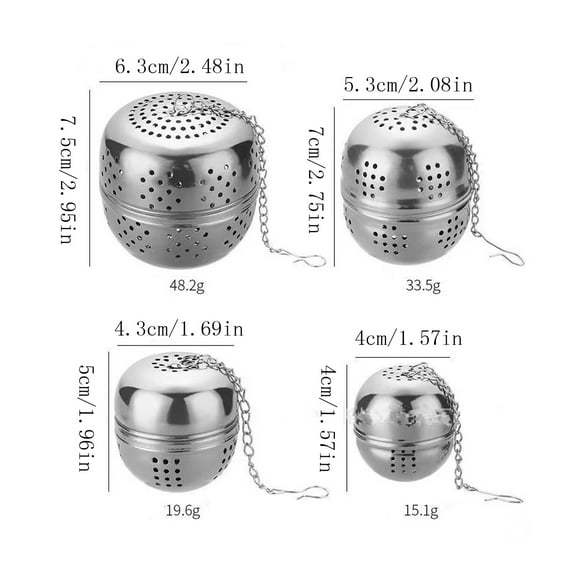 HAXMNOU Reusable Stainless Steel Tea Infuser with Fine Mesh, Durable Loose Leaf Tea Strainer for Mugs Cups and Teapots Ideal for Brewing Herbal Green and Black Tea at Home or Office, 1.57x1.57 Inch