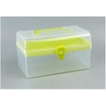 thumbnail image 1 of HAXMNOU Transparent Portable Tool Storage Box, Clear Organizer with Multiple Compartments for Crafts, Tools, Office Supplies, and Small Household Items, Yellow, 1 of 2