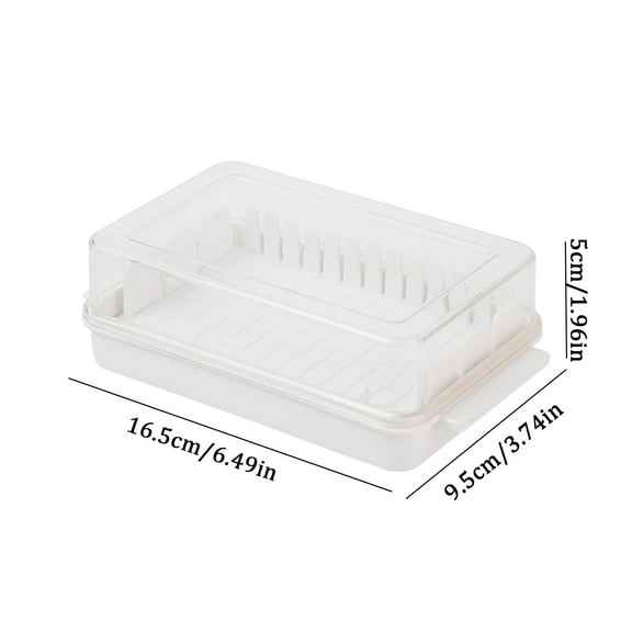 HAXMNOU WhiteButter Dish with Lid Airtight Butter Dish Butter Dish with Measuring Lines for Fridge Countertop and Table Storage Compatible with East West Coast Style Butter Sticks