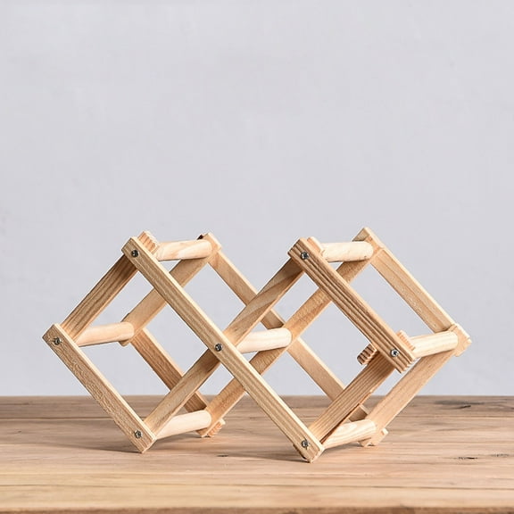 HAXMNOU Wine Rack Red - Wine Rack Holder - Countertop Wine Organizer and Metal Bottle Stand with Compact Storage Grid for Dining Room and Bar Display