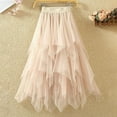 thumbnail image 1 of HAXMNOU Women's A-Line Fairy Elastic Waist Tulle Midi Skirt Beige S, 1 of 3