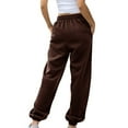 thumbnail image 1 of HAXMNOU Women's Cinch Bottom Sweatpants Pockets High Waist Sporty Gym Fit Jogger Pants Lounge Trousers Coffee L, 1 of 6