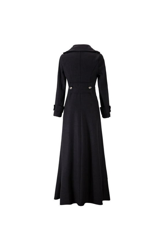 Womens Gothic Full Length Steampunk Jacket Long Victorian Trench Coat Jacket Black L