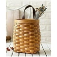 thumbnail image 1 of HAXMNOU Wooden Wicker Wall Basket with Handle, Handmade Hanging Woven Organizer Basket for Home Decor and Storage, Rustic Style for Keys, Flowers and Small Items, Khaki, 1 of 9