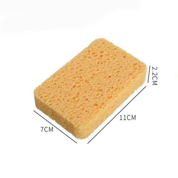 HAXMNOU Yellow, Compressed Cellulose Sponges Cleaning Scrub Sponge Kitchen Sponges Eco-Friendly Natural Sponge Pads for Dishwashing Sink Bathroom Cleaning Durable and Super Absorbent