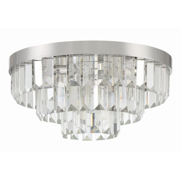 HAY-1403-PN Crystorama Lighting Hayes - 8 Light Flush Mount-8 Inches Tall and 18 Inches Wide-Polished Nickel Finish