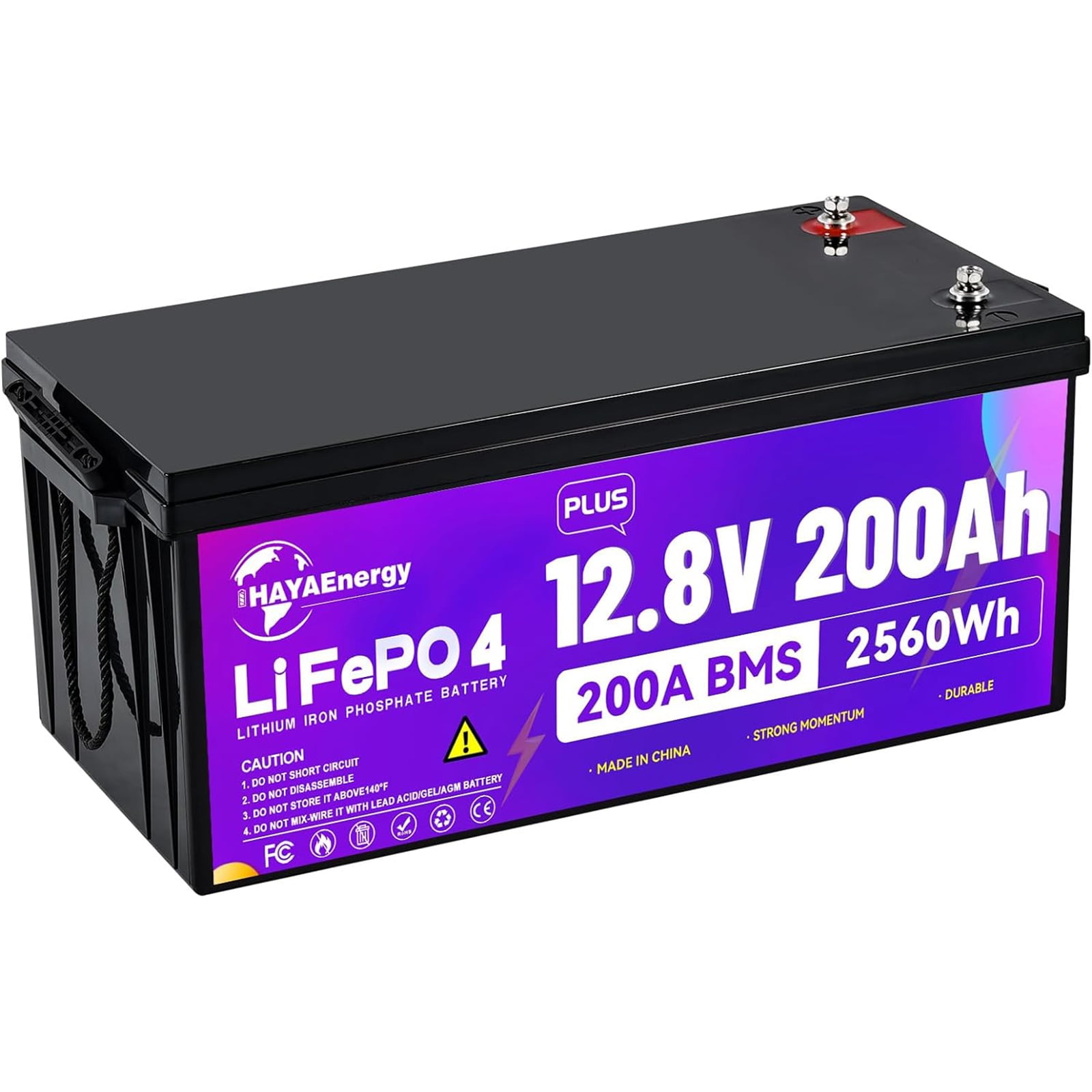HAYAEnergy 12V 200AH Lithium LiFePO4 Battery 200A BMS for Storage Motor ...