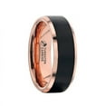 thumbnail image 1 of HAYDEN Rose Gold Plated Tungsten Polished Beveled Ring with Brushed Black Center - 6mm - Size 11, 1 of 3