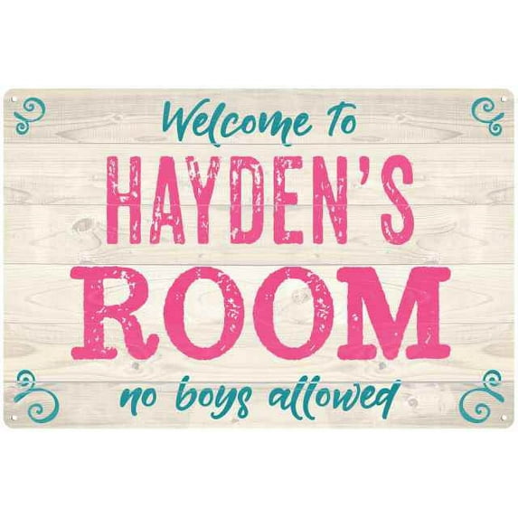 HAYDEN'S Room Kids Bedroom Sign 8x12 Metal Sign 208120089231