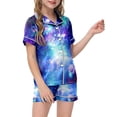 thumbnail image 1 of HAYIMI 2 Piece Outfit Sets Home Kids Children Graphic Print Lapel Short Sleeve Button Shirt Shorts Clothing Sets Summer Lightweight Clothes Sets Versatile for Play, 1 of 4