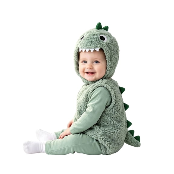 HAYIMI Baby Dinosaur 4 Piece Outfit Sets Sleeveless Romper Hat Long Sleeve Tee And Pants Cute Animal For Boys Girls Clothes Sets