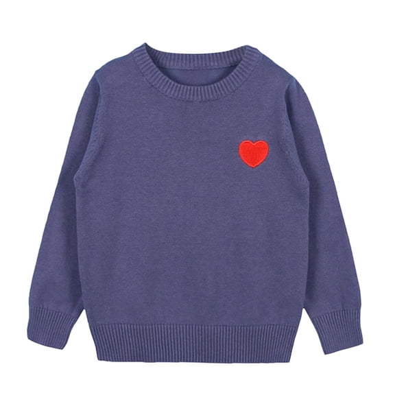 HAYIMI Baby Kids Girls Long Sleeve Button Sweater Girl Crew Neck Knitwear Tops