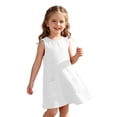 thumbnail image 1 of HAYIMI Beach Dress For Girls Sleeveless Solid Color For Kids Lightweight Cozy For Warm Weather O-Neck Vacation Dresses, 1 of 4