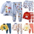 thumbnail image 1 of HAYIMI Boys Girls Pajamas Comfort Kids Cartoon Toddler Children Sleepwear O-Neck Long Sleeve T-Shirts Pants Homewear, 3-4 Years, 1 of 3