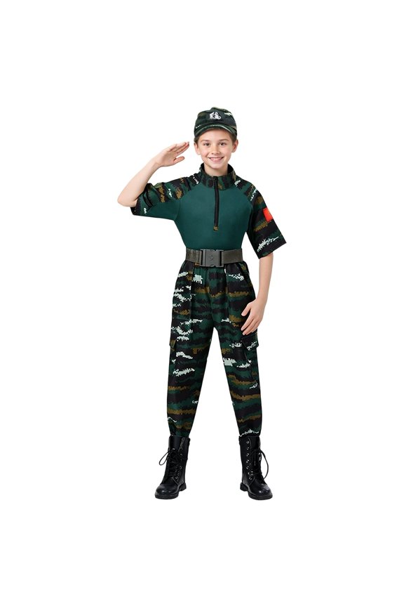 Boys Outfit Sets Training Outfit For Camping Adventure And Outdoor Activities Children Camouflage Clothing Military Training Tactical Clothing Clothes Sets for Special Occasion