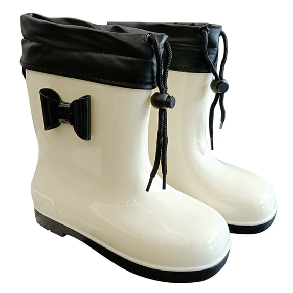 HAYIMI Cartoon Girls Rainboots Waterproof Round Toe Rain Boots Kids Rain Shoes For Outdoor Play With To Keep Feet Warm And Comfortable Stylish Footwear