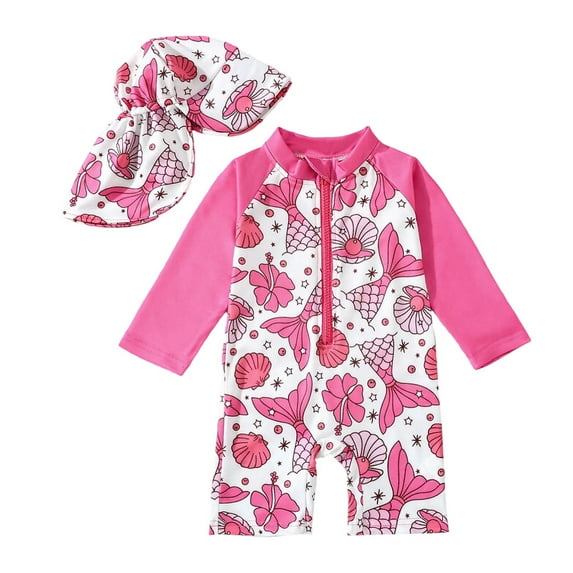 HAYIMI Child Casual Girls Swimwear Flower Printed Bathing Suit For Toddler And Kids Pool Beach Outdoor Summer Water Play 12 Months To 5 Years Cozy Fashion Swim Wear