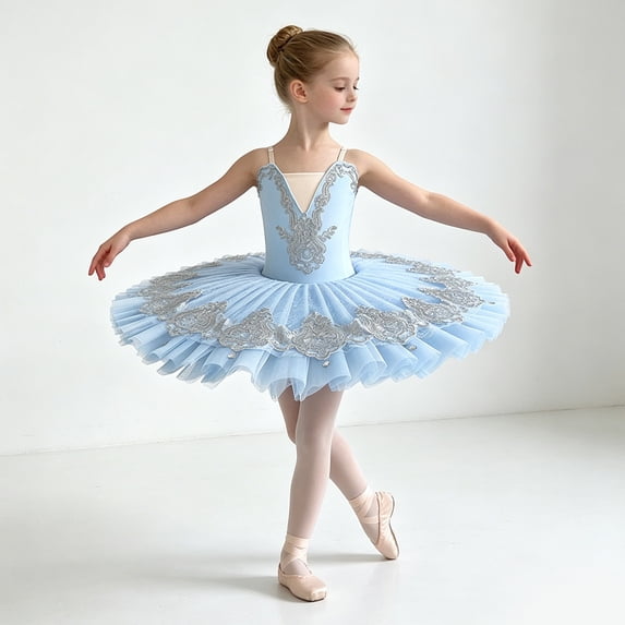 HAYIMI Child Dance Dress For Girls Ballet Performance Tutu Cute Stage Party Fancy Wear Sleeveless Breathable Dresses