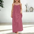 thumbnail image 1 of HAYIMI Child Girls Sleeveless Backless Casual Dress O-Neck Loose Fit Home Wear Summer Play Dress Toddler Kids Dress Classic Special Occasion Back To School Swing Flowy Sundress, 1 of 4