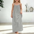 thumbnail image 1 of HAYIMI Child Girls Sleeveless Backless Casual Dress O-Neck Loose Fit Home Wear Summer Play Dress Toddler Kids Dress Fashionable Special Occasion Back To School Swing Flowy Sundress, 1 of 4