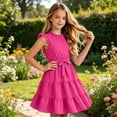 thumbnail image 1 of HAYIMI Child Kids Girls Fly Sleeve Ruffles Dress Dance Party Dresses O-Neck Comfort Sundress, 1 of 5