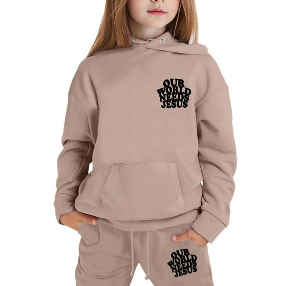 HAYIMI Child Outfit Sets Toddler Boys Girls Long Sleeve Solid Color Warm Hoodie Pullover Tops Pants Kids Outfits Sweat Suit Party Clothes Sets for Kids Celebrations
