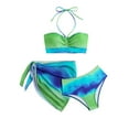 thumbnail image 1 of HAYIMI Child Summer Girls 3 Piece Swimsuit Bathing Suit Cute Floral Print Bikini Set With Skirt Kids Swimwear Breathable Beach Swim Wear, 1 of 5