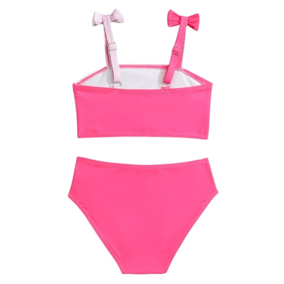 HAYIMI Child Summer Girls Swimsuit Solid Color Bikini Set Kids Hollow Bathing Suit Bikini Tops Two Piece Girls Swimwear Cute Beach Swim Wear