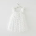 thumbnail image 1 of HAYIMI Child Toddler Girls O-Neck Fly Sleeve Holiday Dress Dance Party Dresses Fashionable Special Occasion Back To School Swing Flowy Kids Sundress, 1 of 3
