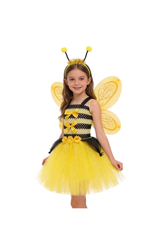 Child Whimsical Girls Easter Stage Dress For Kids Cute Theme Party With Tutu Skirt And Details Cozy Special Occasion Back To School Swing Flowy Sundress