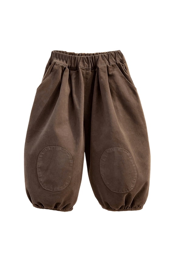 Children Boys Casual Harem Patchwork Pants Loose Fit Joggers For Outdoor Play And Daily Wear Comfortable Kids Solid Color Trousers With Stylish Design Soft Slacks