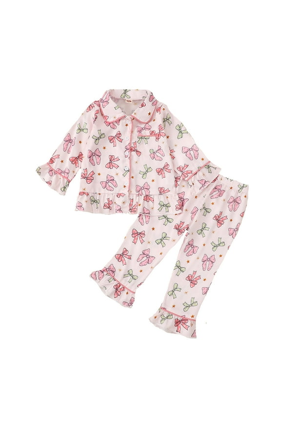 Children Outfit Sets Casual Stylish Comfortable Plaid Long Sleeved O-Neck Sleep Set Tops Pants Easy to Mix Match