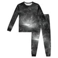 thumbnail image 1 of HAYIMI Children Outfit Sets Long Sleeved Space Star Printed O-Neck Home Wear Tops Pants Suit Casual Wear Versatile Summer Solid Color Clothes Sets for Kids, 1 of 3